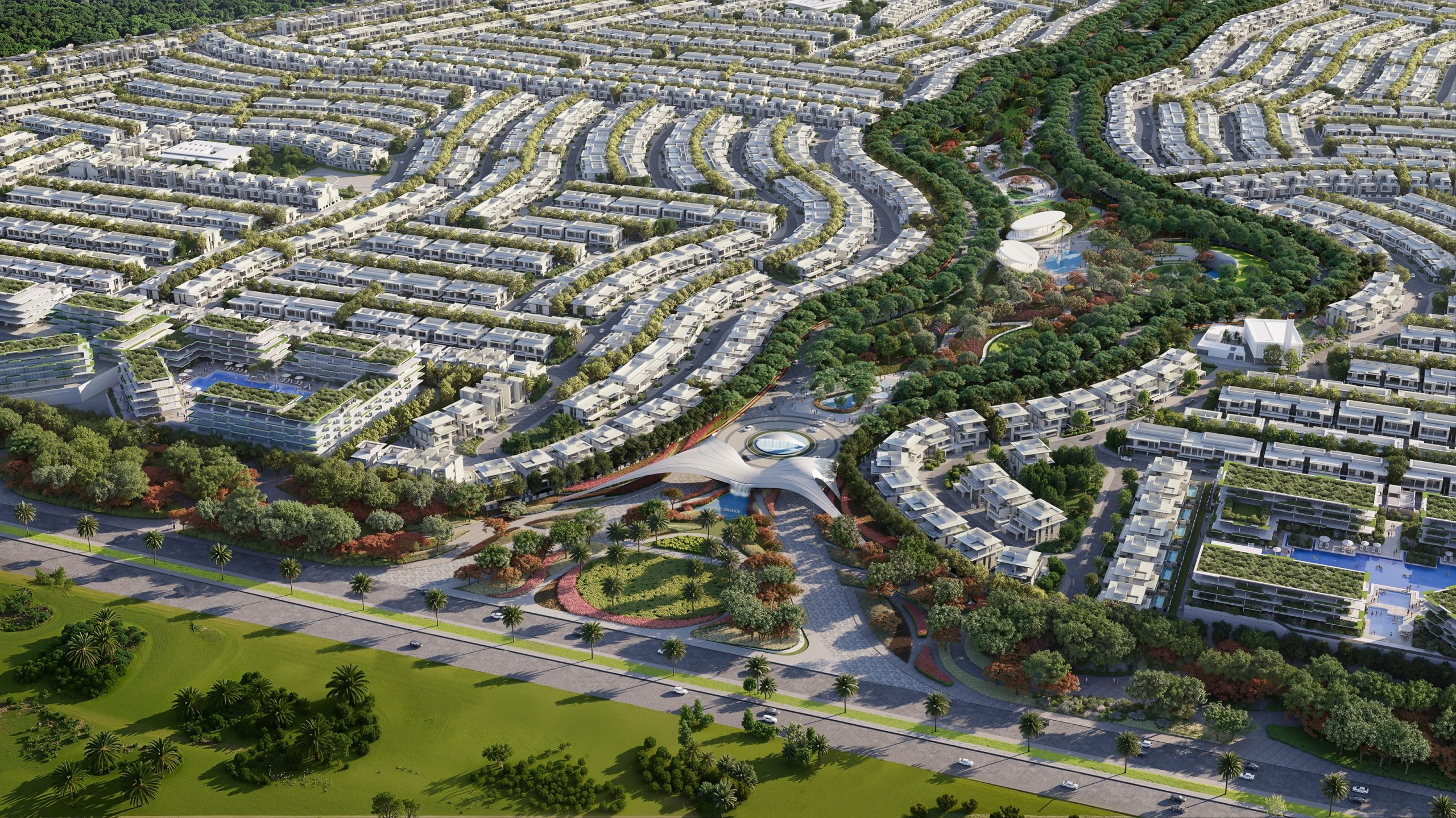 Aerial masterplan view of Azizi Florence