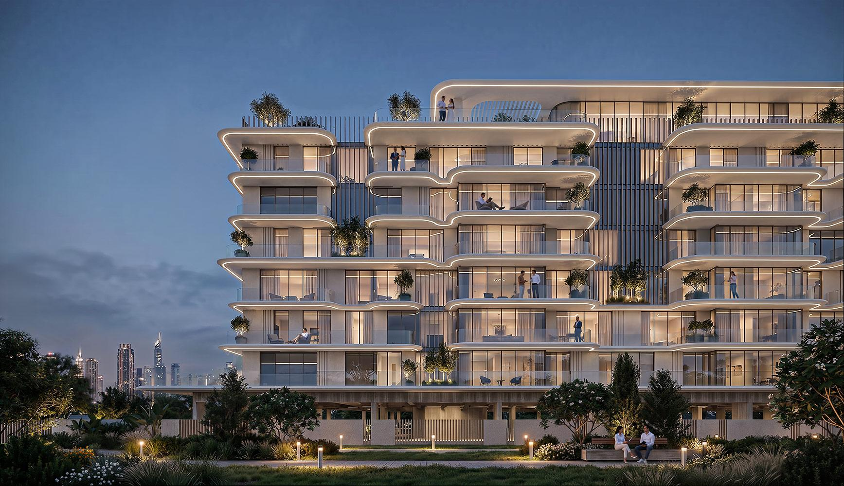 SAMANA South Haven residences at dusk